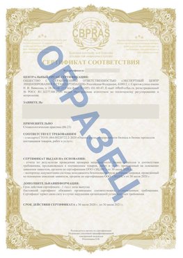 Образец Сертификат СТО 01.064.00220722.2-2020 Светлый Яр Сертификат СТО 01.064.00220722.2-2020 